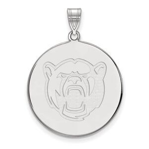 14k White Gold Baylor U XL Bears Disc Pendant